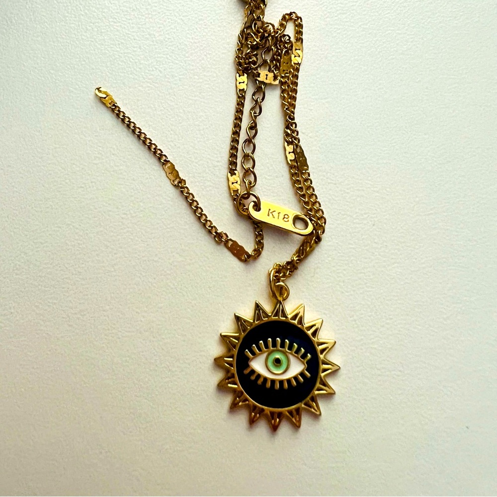 Evil Blue Eye Sun Necklace for Women